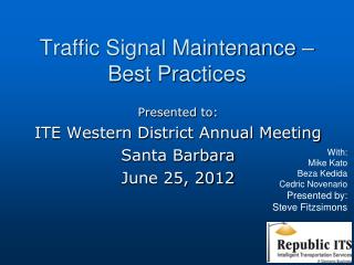 Traffic Signal Maintenance – Best Practices