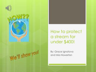 How to protect a stream for under $400!