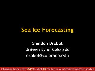 Sea Ice Forecasting