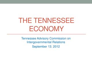 The Tennessee Economy