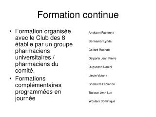 Formation continue