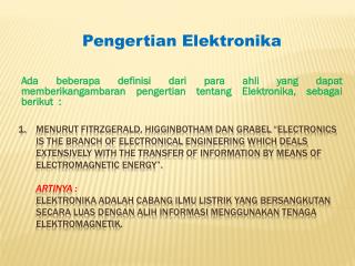 Pengertian Elektronika