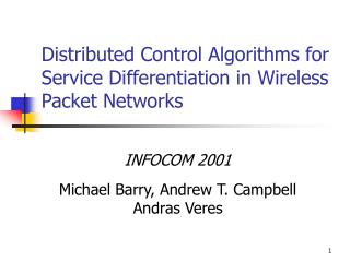 Distributed Control Algorithms for Service Differentiation in Wireless Packet Networks