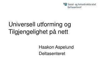 Universell utforming og Tilgjengelighet på nett