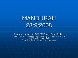 MANDURAH 28/9/2008