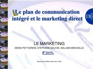 Le plan de communication intégré et le marketing direct