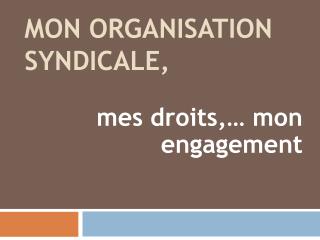 Mon organisation syndicale ,