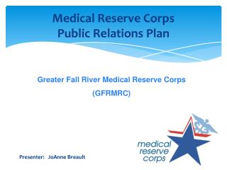 Medical Reserve Corps Public Relations Plan