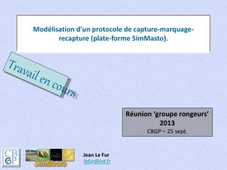 Modélisation d'un protocole de capture-marquage-recapture (plate-forme SimMasto).