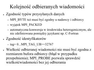 Kolejność odbieranych wiadomości