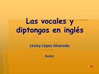 Las vocales y diptongos en inglés