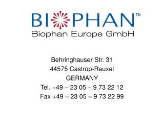 Behringhauser Str. 31 44575 Castrop-Rauxel GERMANY Tel. +49 – 23 05 – 9 73 22 12