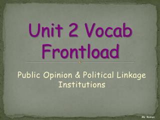 Unit 2 Vocab Frontload
