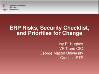 ERP Risks, Security Checklist, and Priorities for Change