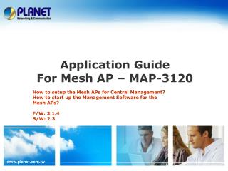 Application Guide For Mesh AP – MAP-3120