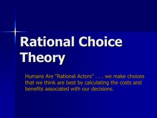 Rational Choice Theory