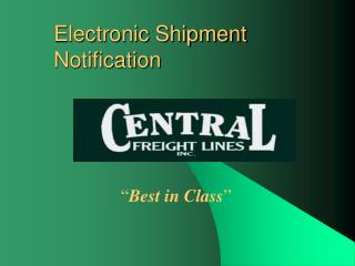 Electronic Shipment Notification