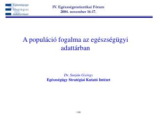 A populáció fogalma az egészségügyi adattárban