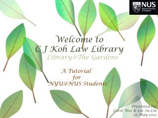 Welcome to C J Koh Law Library