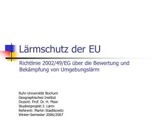 Lärmschutz der EU