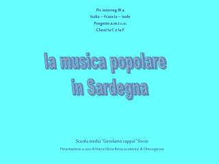 la musica popolare in Sardegna