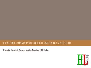 il Patient Summary (o Profilo Sanitario Sintetico)