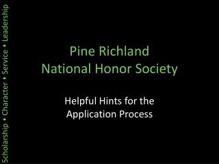 Pine Richland National Honor Society