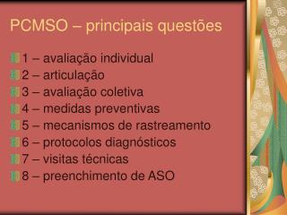 PCMSO – principais questões