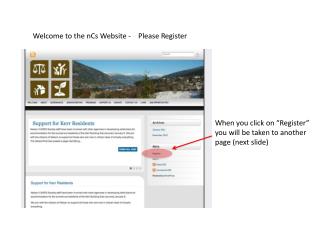 Welcome to the nCs Website - Please Register