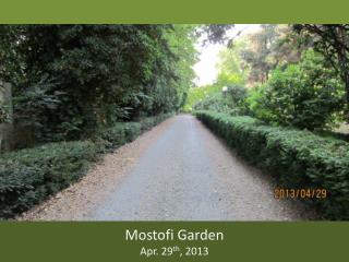 Mostofi Garden Apr. 29 th , 2013