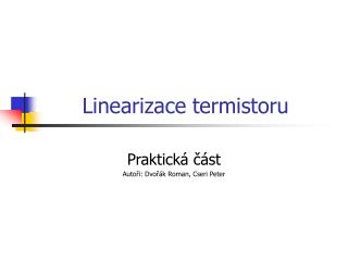 Linearizace termistoru
