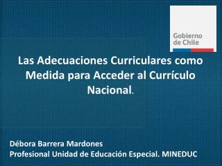 Las Adecuaciones Curriculares como Medida para Acceder al Currículo Nacional .