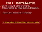 Part 1 - Thermodynamics