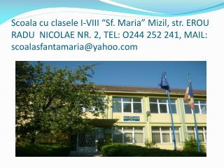 LITTLE HUZEL TREE Romanian folk dance and song The 1 st grade , “ST.MARY” SCHOOL MIZIL