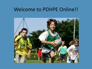 Welcome to PDHPE Online!!