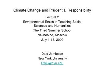 Climate Change and Prudential Responsibility