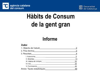 Hàbits de Consum de la gent gran