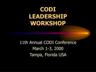 CODI LEADERSHIP WORKSHOP