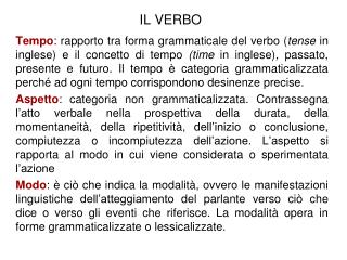 IL VERBO