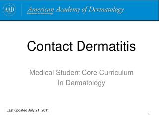 Contact Dermatitis