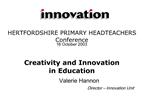 Creativity and Innovation in Education