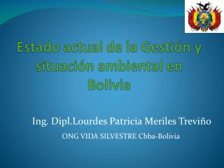 Estado actual de la Gestión y situación ambiental en Bolivia