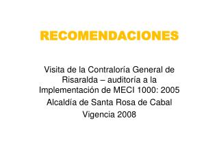 RECOMENDACIONES