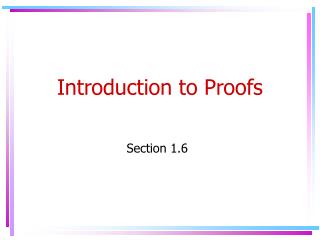 Introduction to Proofs