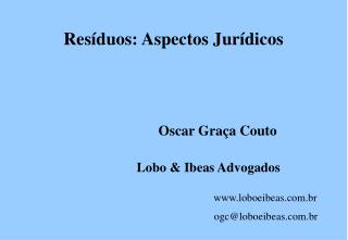 Resíduos: Aspectos Jurídicos