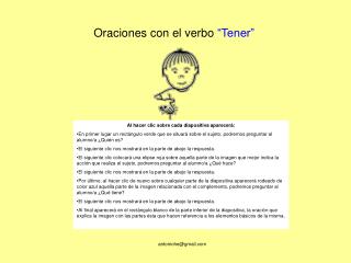 Oraciones con el verbo “Tener”