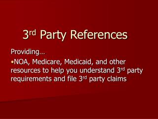 3 rd Party References