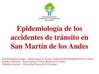 Epidemiología de los accidentes de tránsito en San Martín de los Andes