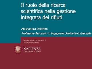 Il ruolo della ricerca scientifica nella gestione integrata dei rifiuti