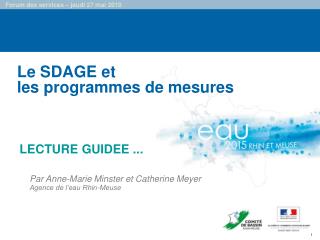 Le SDAGE et les programmes de mesures